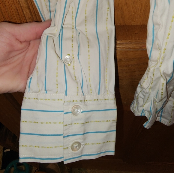 New Gap Stripe 2005 Button Down Collared Shirt Light - Picture 2 of 10